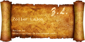 Zoller Lajos névjegykártya